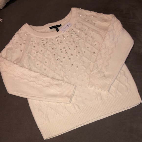 NWT WHBM Pearl Cable Pullover Sweater Lg - Picture 5 of 11